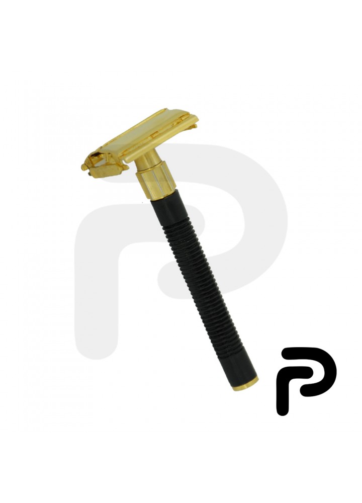 Our Best golden head Butterfly Safety Razor with long black handle